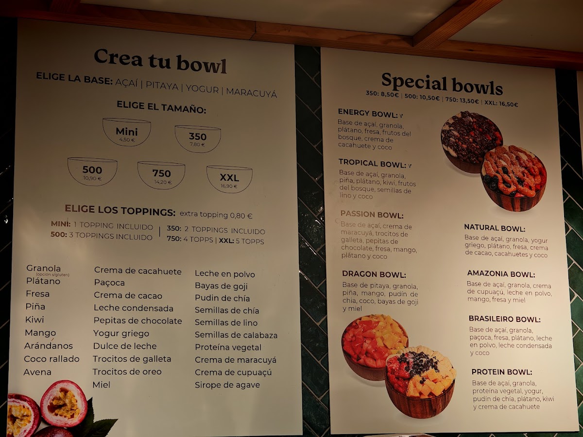 AMAZONIA ACAI GETAFE Menu - Image 1